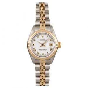 Rolex Datejust Two-Tone 69173 White Roman Numeral Dial Jubilee Bracelet Watch