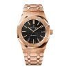 Audemars Piguet Royal Oak Self Winding with Black Dial 41mm 18k Pink Gold Watch 15400OR.OO.1220OR.01