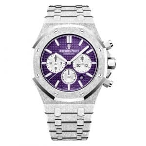 Audemars Piguet 26331BC.GG.1224BC.01 Frosted 18K White Gold Chronograph Purple Dial 41mm Watch