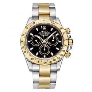 ROLEX - 40mm 18kt Gold & Stainless DAYTONA Black Dial - 116523