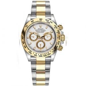 Rolex Cosmograph Daytona Stainless Steel And 18K Yellow Gold Oyster Bracelet White Dial Automatic 40mm Watch 116503