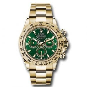 Rolex Cosmograph Daytona 116508 Green Dial 18k Yellow Gold Oyster Watch