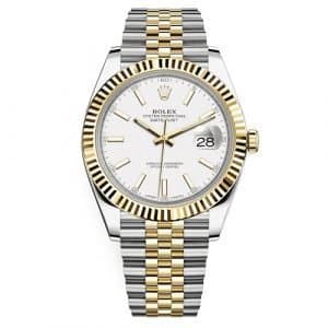 Rolex 126333 Datejust 41mm Seel Yellow Gold Jubilee White Stick Dial Fluted