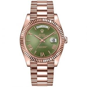 Rolex Day-Date Green Dial 228235 Watch 18k Rose Gold