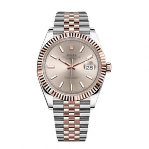 Rolex 126331 Datejust 41mm 18k Two Tone Everose Rolesor Sundust Dial Jubilee Watch