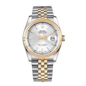 Rolex 116233 Datejust 36mm Stainless Steel And Yellow Gold Silver Dial Watch