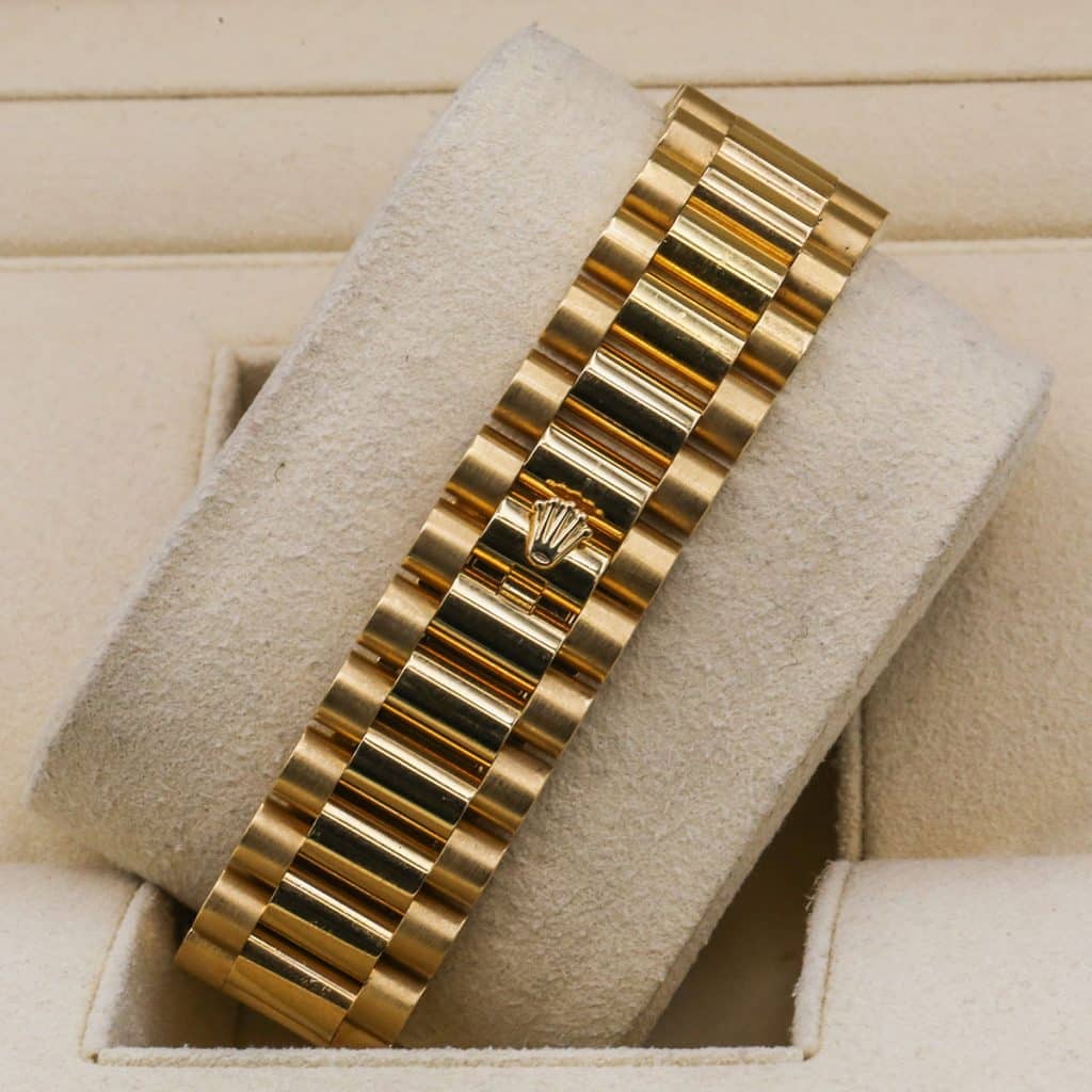 Rolex Day-Date 218238 18kt Yellow Gold President Aftermarket Dial and Bezel Mens Watch Band