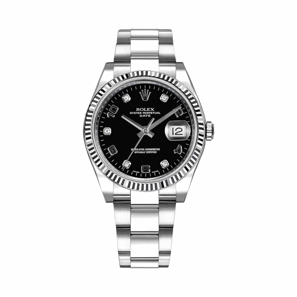Rolex 115234-0011 Oyster Perpetual Black Diamonds Dial