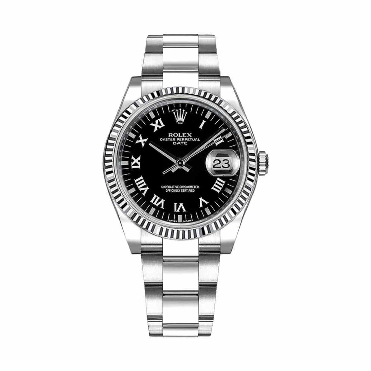 Rolex 115234 Oyster Perpetual Black Roman Dial