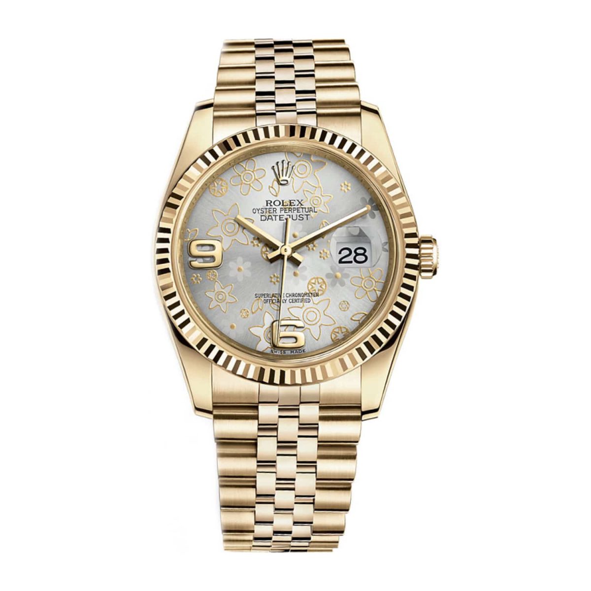 Rolex Datejust 116238-0082 Silver Floral Dial