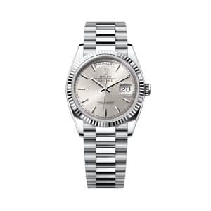 Rolex Day-Date 36 128236-0001 Silver Dial President Bracelet