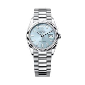 Rolex Day-Date 36 128236-0009 Ice Blue Dial President Bracelet