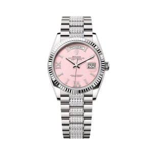 Rolex Day-Date 36 128239-0030 Pink Dial Diamond President Bracelet
