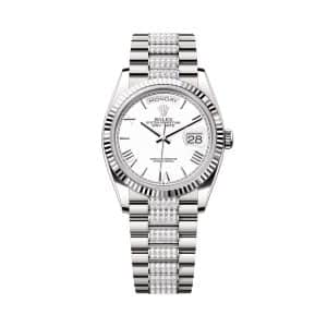 Rolex Day-Date 36 128239-0060 White Dial Diamond President Bracelet
