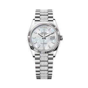 Rolex Day-Date 36 128239-0066 Mother of Pearl Dial Diamond President Bracelet