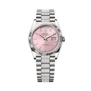 Rolex Day-Date 36 128239-0072 Pink Dial Diamond President Bracelet