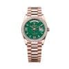 Rolex Day-Date 36 128345rbr-0068 Green Dial President Bracelet