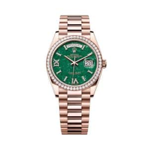 Rolex Day-Date 36 128345rbr-0068 Green Dial President Bracelet