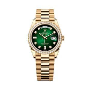 Rolex Day-Date 36 128348rbr-0035 Green Dial President Bracelet