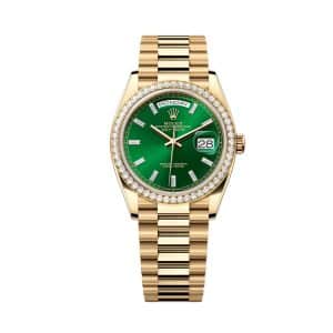 Rolex Day-Date 36 128348rbr-0078 Green Dial President Bracelet