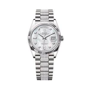 Rolex Day-Date 36 128239-0026 Mother of Pearl Dial Diamond President Bracelet