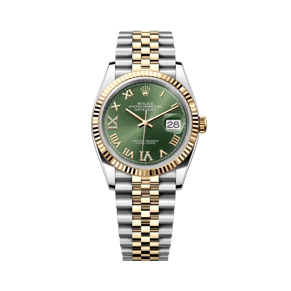 Rolex Datejust 36 126233-0025 Olive Green Dial Jubilee Bracelet