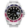 Rolex GMT-Master II 116710LN 40mm Black Dial Aftermarket Sapphire Ruby Diamond Bezel Watch