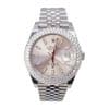 Rolex 126300 41mm Silver Stick Dial Aftermarket Diamond Bezel Jubilee Bracelet