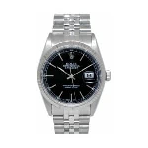Rolex Datejust 16234 Black Index Dial Jubilee Bracelet 36mm Watch