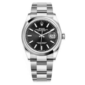 Black Rolex Datejust 126200-0004 36 mm Stainless Steel Black Dial Oyster Watch