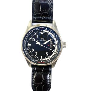 IWC Schaffhausen Pilot 46.5mm Worldtimer Stainless Steel IW326201 BLACK BLACK CROCODILE