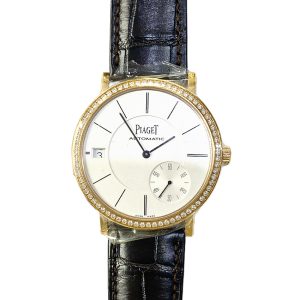 Piaget Altiplano Ultra Thin Automatic 40mm Rose Gold Diamond Bezel G0A38139 SILVER BROWN CROCODILE