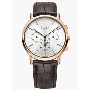 Piaget Altiplano 41mm Chronograph Rose Gold G0A40030 SILVER BROWN CROCODILE
