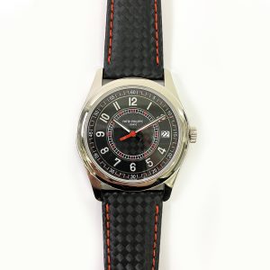 Patek Philippe Calatrava 40mm "Carbon" Motif Dial Black Calfskin Strap White Gold 6007G-010 CARBON FIBER BLACK CALFSKIN