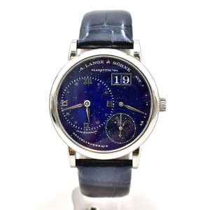 A. Lange & Söhne Little Lange 1 Moon Phase 36.8mm White Gold Manual Winding 182.086 BLUE BLUE CROCODILE