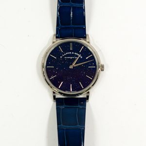 A. Lange & Söhne Saxonia Thin 39mm White Gold Manually Winding 205.086 BLUE BLUE CROCODILE
