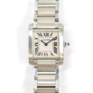 Cartier Tank Française Small - Steel - 20mm x 25mm W51008Q3 WHITE ROMAN STEEL