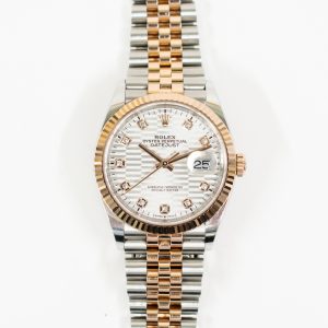 Rolex Datejust 36mm Steel and Rose Gold 126231G SILVER FLUTED DIAMOND JUBILEE