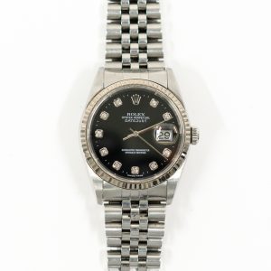 Rolex Datejust 36mm Steel and White Gold 16234G BLACK DIAMOND JUBILEE