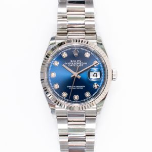 Rolex  Datejust 36mm Steel and White Gold 126234G BLUE DIAMOND OYSTER