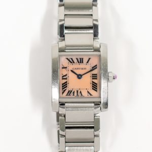 Cartier Tank Française Small - Steel - 20mm x 25mm W51028Q3 PINK ROMAN STEEL
