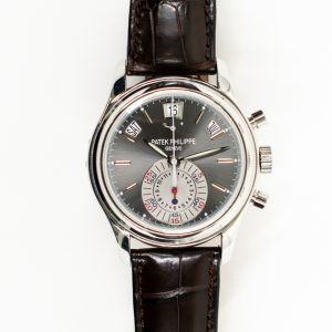 Patek Philippe Annual Calendar Chronograph 40mm Self Winding Platinum  5960P-001 GREY BLACK CROCODILE