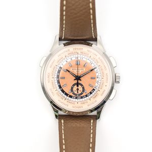 Patek Philippe World Time 41mm Flyback Chronograph - Stainless Steel 5935A-001 ROSE BROWN CALFSKIN