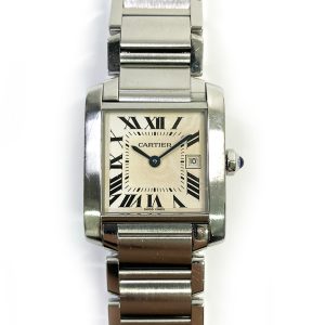Cartier Tank Française Quartz Stainless Steel - 25mm x 29.5mm W51011Q3 WHITE ROMAN STEEL