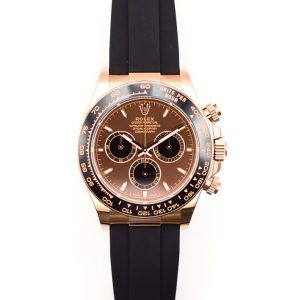 Rolex Daytona Rubber Strap Rose Gold 126515LN CHOCOLATE BLACK RUBBER