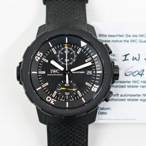 IWC Schaffhausen Aquatimer Chronograph 45mm  "Galapagos Islands" Edition Stainless Steel with Vulcanized Rubber Coating Case IW379502 BLACK BLACK RUBBER