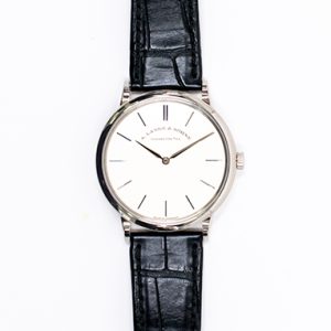 A. Lange & Söhne Saxonia Thin 37mm White Gold Manual Winding 201.027 SILVER BLACK CROCODILE