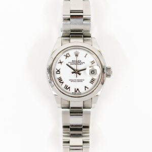 Rolex Datejust 28mm Domed Bezel Steel 279160 WHITE ROMAN OYSTER