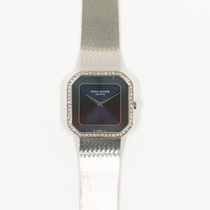Patek Philippe Octagon 29mm x 29mm Diamond Bezel White Gold 3854 BLUE WHITE GOLD