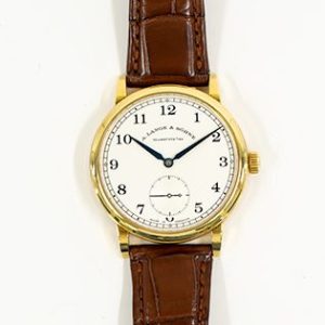 A. Lange & Söhne 1815 38.5mm Yellow Gold Manually Winding  235.021 WHITE ARABIC BROWN CROCODILE